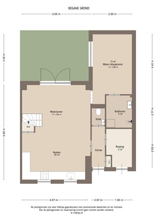 Floorplan - Groen van Prinstererstraat 17, 4142 AH Leerdam